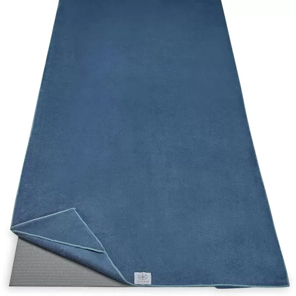 Gaiam Yoga Towel - Mat Sized Active Dry Non Slip Moisture Wicking Sweat Absorbent Microfiber Hot Yoga Towel for Women &amp; Men | Stay-Put Corner Pockets 