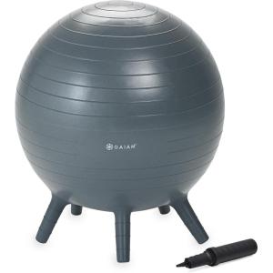 imageStayNPlay Childrens Balance Ball  Flexible School Chair Active Classroom Desk Alternative Seating BuiltIn StayPut Soft Stability Legs Includes Air PumpGrey