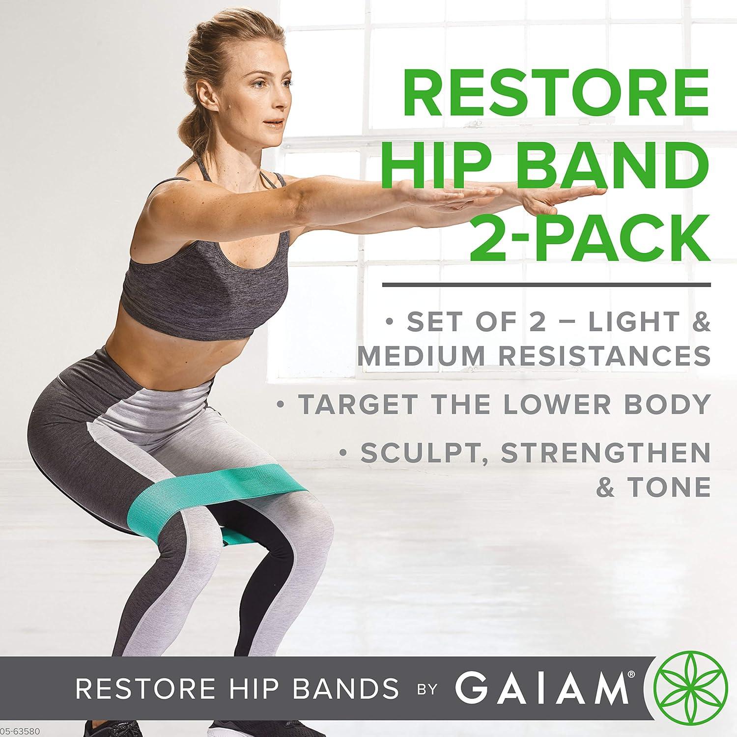 imageGaiam Restore Booty Bands Resistance Loops Hip Band Circle Set of 2 Elastic Glute Bands for Women ampamp Men in Progressive Resistance for Legs Butt Thigh Squats Ankle Exercise Guide Included1 EA