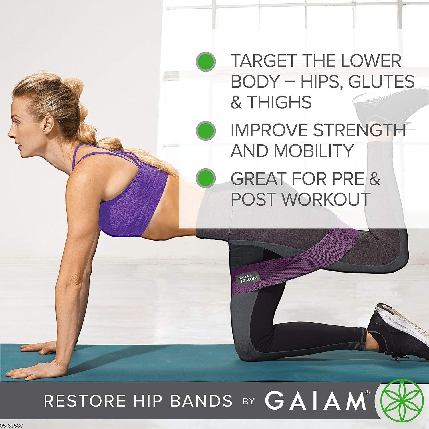 imageGaiam Restore Booty Bands Resistance Loops Hip Band Circle Set of 2 Elastic Glute Bands for Women ampamp Men in Progressive Resistance for Legs Butt Thigh Squats Ankle Exercise Guide Included1 EA