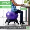 imageGaiam Classic Backless Balance Ball Chair  Exercise Stability Yoga Ball Premium Ergonomic Chair for Home and Office Desk with Air Pump Exercise Guide and Satisfaction GuaranteePurple