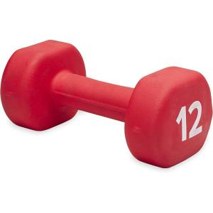 imageGaiam Dumbbell Hand Weight Sold in Singles  Neoprene Coated Exercise ampamp Fitness Dumbbell for Home Gym Equipment Workouts Strength Training Free Weights for Women MenE Red  12Pound