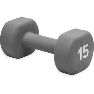 imageGaiam Dumbbell Hand Weight Sold in Singles  Neoprene Coated Exercise ampamp Fitness Dumbbell for Home Gym Equipment Workouts Strength Training Free Weights for Women MenF Grey  15Pound