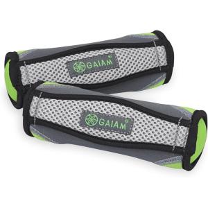 imageGaiam Hand Weights for Women ampamp Men Soft Dumbbell Walking Hand Weight Sets with Hand StrapLime