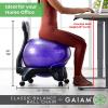 imageGaiam Classic Balance Ball Chair  Ergonomic Stability Chair for Desk ampamp Office  Yoga Ball Seat with Base Air Pump ampamp Exercise Guide  Improves Posture ampamp Core Strength 300 lb CapacityCool Grey