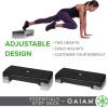 imageGaiam Essentials Exercise Step Platform Aerobic Stepper Bench Fitness Equipment Workout Deck with Adjustable Riser Height ampamp Non Slip Textured Surface Black