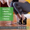 imageGaiam Grippy Studio Yoga Socks for Extra Grip in Standard or Hot YogaBlackGrey Studio