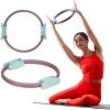 imageGaiam Pilates Ring Fitness Circle  Lightweight ampamp Durable Foam Padded Handles Flexible Resistance Exercise Equipment for Toning Arms ThighsLegs ampamp CoreDusty PinkSeafoam