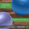 imageGaiam Total Body Exercise Balance Stability Yoga Ball AntiBurst with Air Pump for Home Office Chair and Fitness  Various SizesPurple