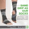 imageGaiam Yoga Sock Anklets  Grippy Leg Warmer Ankle Socks for Yoga Barre Pilates Dance AerobicsSmokey Grey