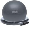 imageGaiam Essentials Balance Ball ampamp Base Kit 65cm Yoga Ball Chair Exercise Ball with Inflatable Ring Base for Home or Office Desk Includes Air PumpGrey