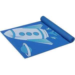imageGaiam Kids Yoga Mat Exercise Mat Yoga for Kids with Fun Prints  Playtime for Babies Active ampamp Calm Toddlers and Young Children 60quot L x 24quot W x 3mm ThickBlue Rocket