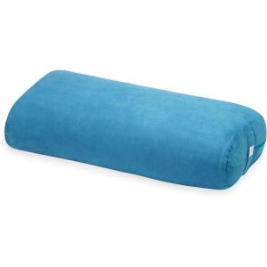 imageGaiam Yoga Bolster  Long Rectangular Meditation Pillow  Supportive Cushion for Restorative Yoga and Sitting on the Floor  BuiltIn Carrying Handle  Machine Washable CoverTeal