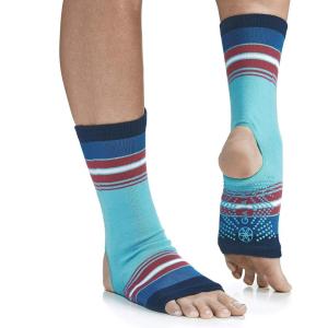 imageGaiam Yoga Sock Anklets  Grippy Leg Warmer Ankle Socks for Yoga Barre Pilates Dance AerobicsBermuda Blue