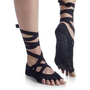 imageGaiam Yoga Socks  Premium Studio Non Slip Sticky Grip Accessories for Women ampamp MenBlackGrey Laceup