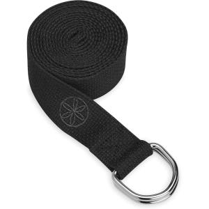 imageGaiam Yoga Strap Premium Athletic Stretch Band with Adjustable Metal DRing Buckle Loop  Exercise ampamp Fitness Stretching for Yoga Pilates Physical Therapy Dance Gym WorkoutsBlack