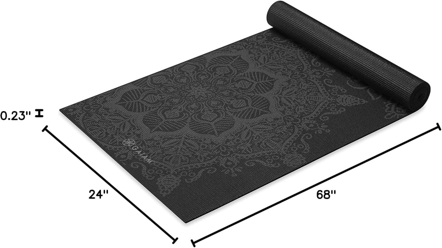 imageGaiam Yoga Mat  Premium 6mm Print Extra Thick Non Slip Exercise ampamp Fitness Mat for All Types of Yoga Pilates ampamp Floor Workouts 68quotL x 24quotW x 6mm ThickMidnight Mandala