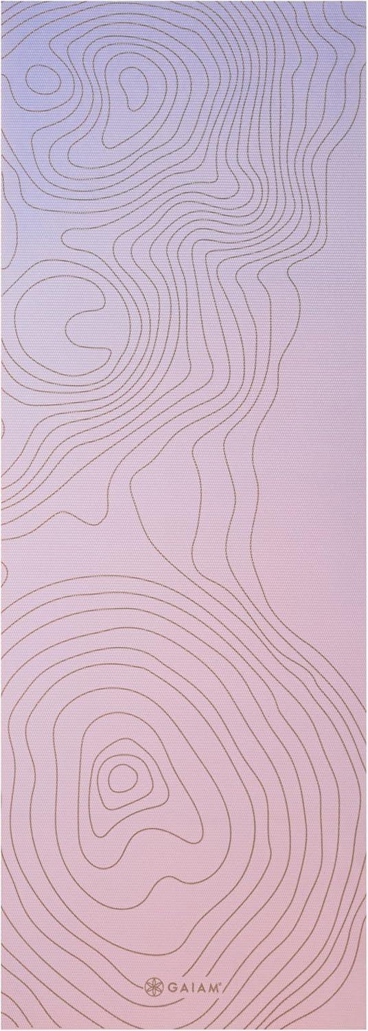 imageGaiam Yoga Mat  Premium 6mm Print Extra Thick Non Slip Exercise ampamp Fitness Mat for All Types of Yoga Pilates ampamp Floor Workouts 68quotL x 24quotW x 6mm ThickTopo Sherbet