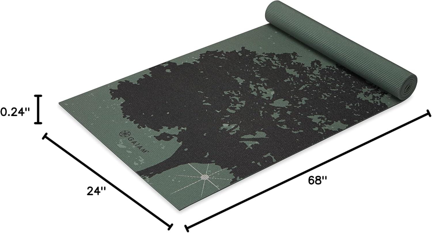 imageGaiam Yoga Mat  Premium 6mm Print Extra Thick Non Slip Exercise ampamp Fitness Mat for All Types of Yoga Pilates ampamp Floor Workouts 68quotL x 24quotW x 6mm ThickLuminary