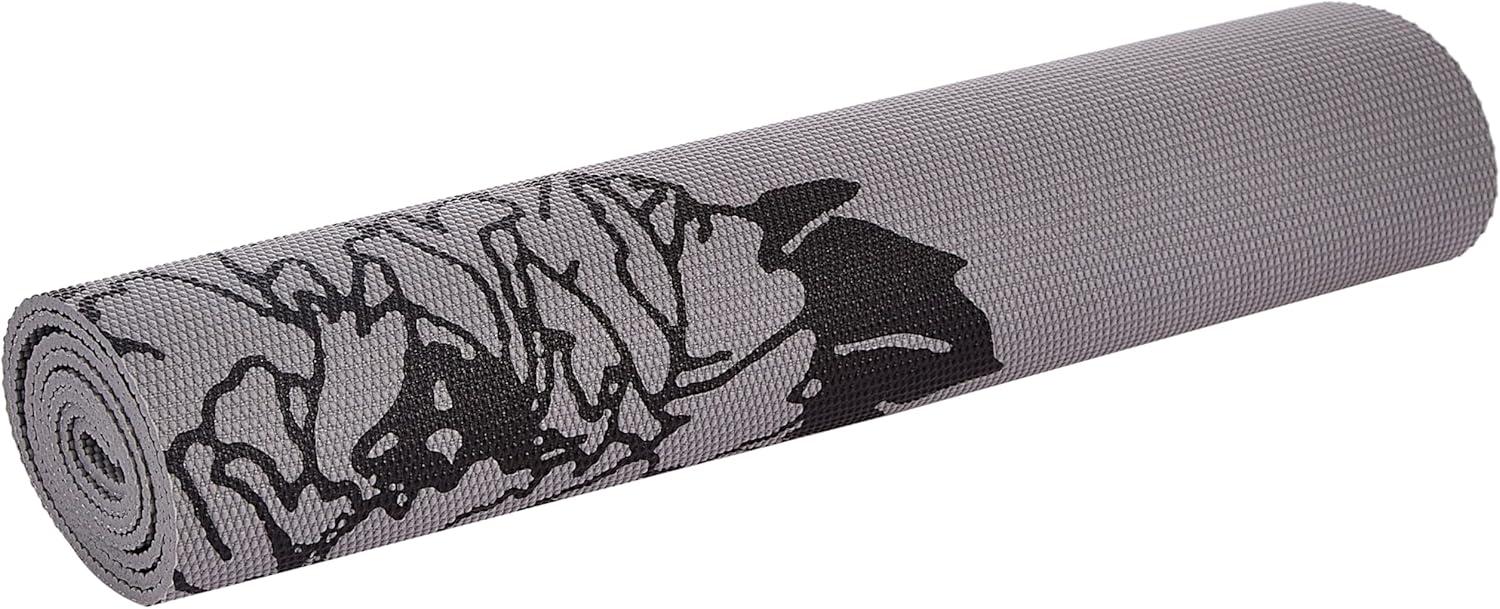 imageGaiam Yoga Mat  Premium 6mm Print Extra Thick Non Slip Exercise ampamp Fitness Mat for All Types of Yoga Pilates ampamp Floor Workouts 68quotL x 24quotW x 6mm ThickGrey Peony