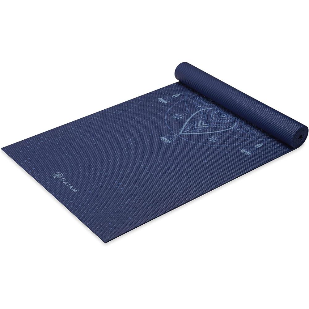 imageGaiam Yoga Mat  Premium 6mm Print Extra Thick Non Slip Exercise ampamp Fitness Mat for All Types of Yoga Pilates ampamp Floor Workouts 68quotL x 24quotW x 6mm ThickCelestial Blue