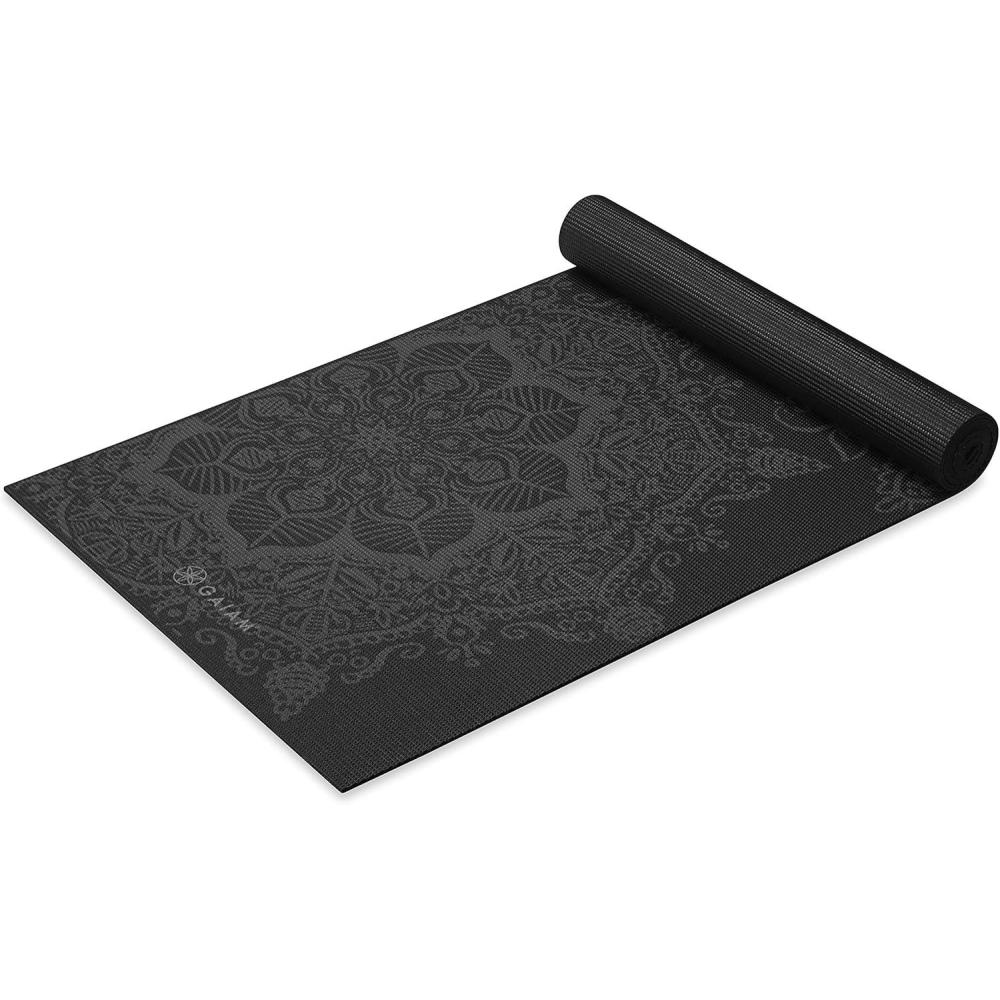imageGaiam Yoga Mat  Premium 6mm Print Extra Thick Non Slip Exercise ampamp Fitness Mat for All Types of Yoga Pilates ampamp Floor Workouts 68quotL x 24quotW x 6mm ThickMidnight Mandala