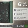 imageGaiam Yoga Mat  Premium 6mm Print Extra Thick Non Slip Exercise ampamp Fitness Mat for All Types of Yoga Pilates ampamp Floor Workouts 68quotL x 24quotW x 6mm ThickLuminary