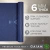 imageGaiam Yoga Mat  Premium 6mm Print Extra Thick Non Slip Exercise ampamp Fitness Mat for All Types of Yoga Pilates ampamp Floor Workouts 68quotL x 24quotW x 6mm ThickCelestial Blue