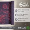 imageGaiam Yoga Mat  Premium 6mm Print Extra Thick Non Slip Exercise ampamp Fitness Mat for All Types of Yoga Pilates ampamp Floor Workouts 68quotL x 24quotW x 6mm ThickAubergine Swirl