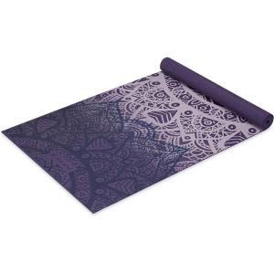 imageGaiam Print Yoga Mat Non Slip Exercise ampamp Fitness Mat for All Types of Yoga Pilates ampamp Floor ExercisesPurple Lattice