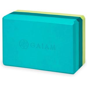 imageGaiam Yoga Block  Supportive LatexFree Eva Foam  Soft NonSlip Surface with Beveled Edges for Yoga Pilates Meditation  Yoga Accessories for Stability Balance Deepen StretchesTriColor Teal Tonal