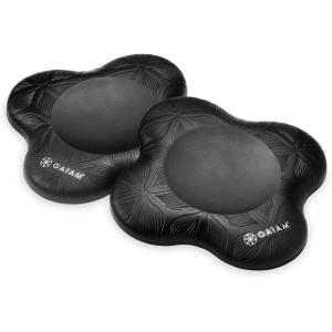 imageGaiam Yoga Knee Pads Set of 2  Yoga Props and Accessories for WomenMen Cushions Knees and Elbows for Fitness Travel Meditation Kneeling Balance Floor PilatesBlack