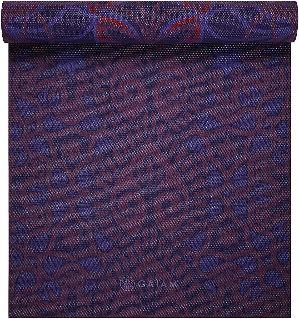 imageGaiam Yoga Mat  Premium 6mm Print Reversible Extra Thick Non Slip Exercise ampamp Fitness Mat for All Types of Yoga Pilates ampamp Floor Workouts 68quot x 24quot x 6mm ThickDivinity