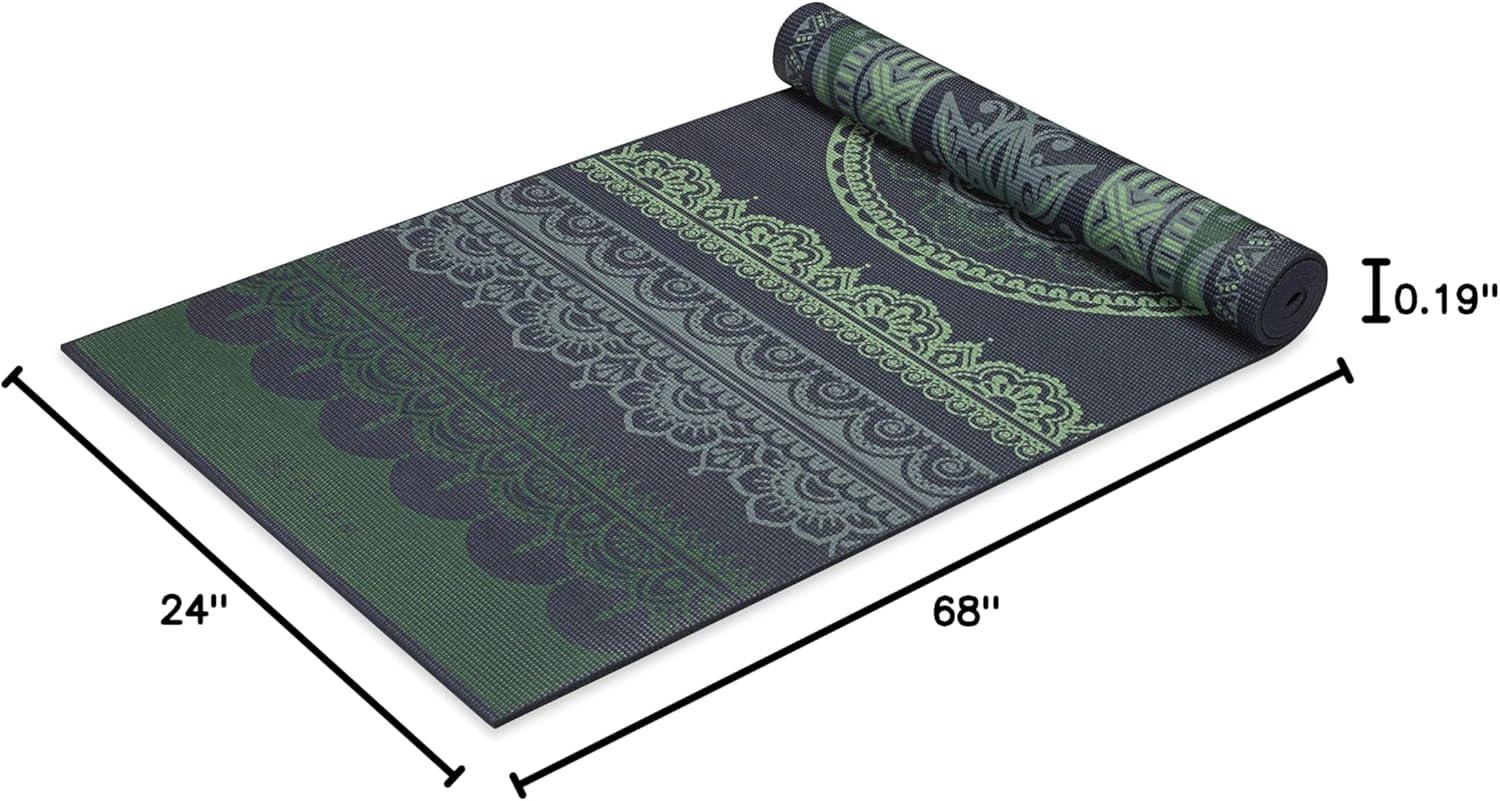 imageGaiam Yoga Mat  Premium 6mm Print Reversible Extra Thick Non Slip Exercise ampamp Fitness Mat for All Types of Yoga Pilates ampamp Floor Workouts 68quot x 24quot x 6mm ThickBoho Folk