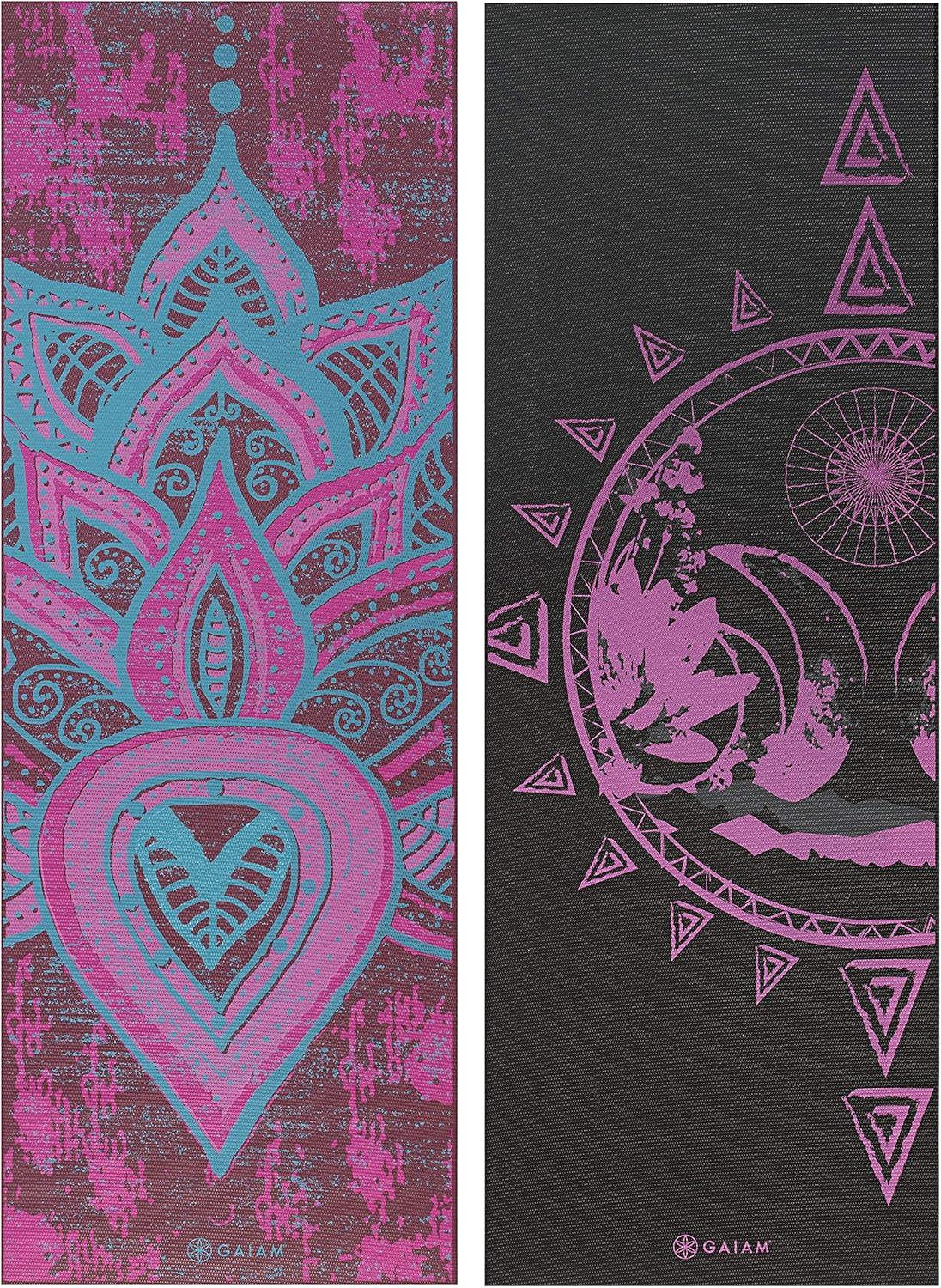 imageGaiam Yoga Mat  Premium 6mm Print Reversible Extra Thick Non Slip Exercise ampamp Fitness Mat for All Types of Yoga Pilates ampamp Floor Workouts 68quot x 24quot x 6mm ThickBe Free