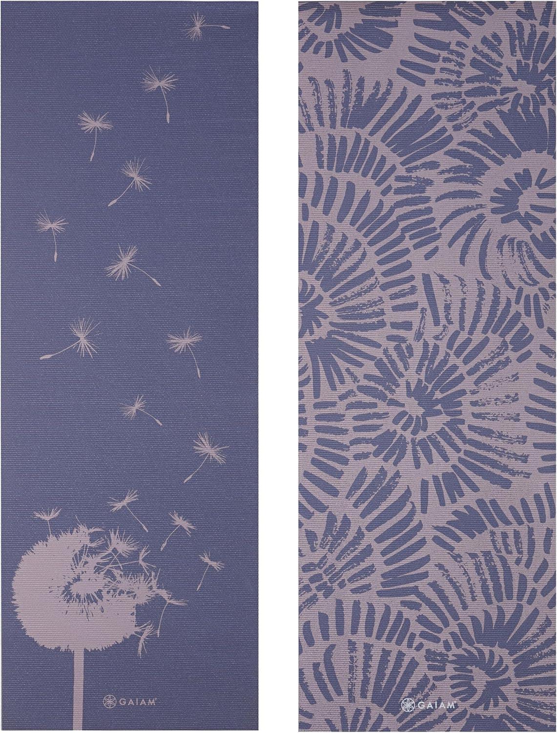 imageGaiam Yoga Mat  Premium 6mm Print Reversible Extra Thick Non Slip Exercise ampamp Fitness Mat for All Types of Yoga Pilates ampamp Floor Workouts 68quot x 24quot x 6mm ThickDandelion Fossil