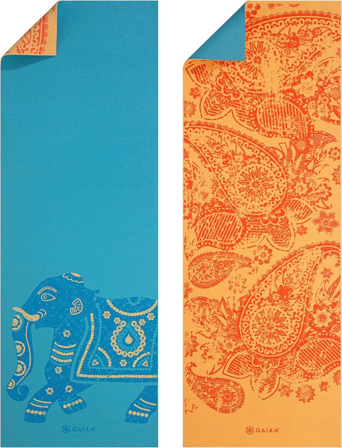 imageGaiam Yoga Mat  Premium 6mm Print Reversible Extra Thick Non Slip Exercise ampamp Fitness Mat for All Types of Yoga Pilates ampamp Floor Workouts 68quot x 24quot x 6mm ThickElephant