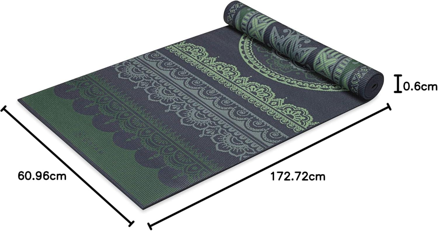 imageGaiam Yoga Mat  Premium 6mm Print Reversible Extra Thick Non Slip Exercise ampamp Fitness Mat for All Types of Yoga Pilates ampamp Floor Workouts 68quot x 24quot x 6mm ThickBoho Folk