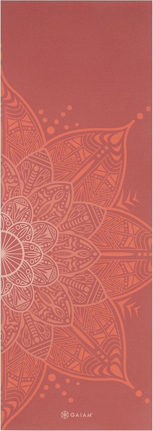 imageGaiam Yoga Mat  Premium 6mm Print Reversible Extra Thick Non Slip Exercise ampamp Fitness Mat for All Types of Yoga Pilates ampamp Floor Workouts 68quot x 24quot x 6mm ThickChanging Petals