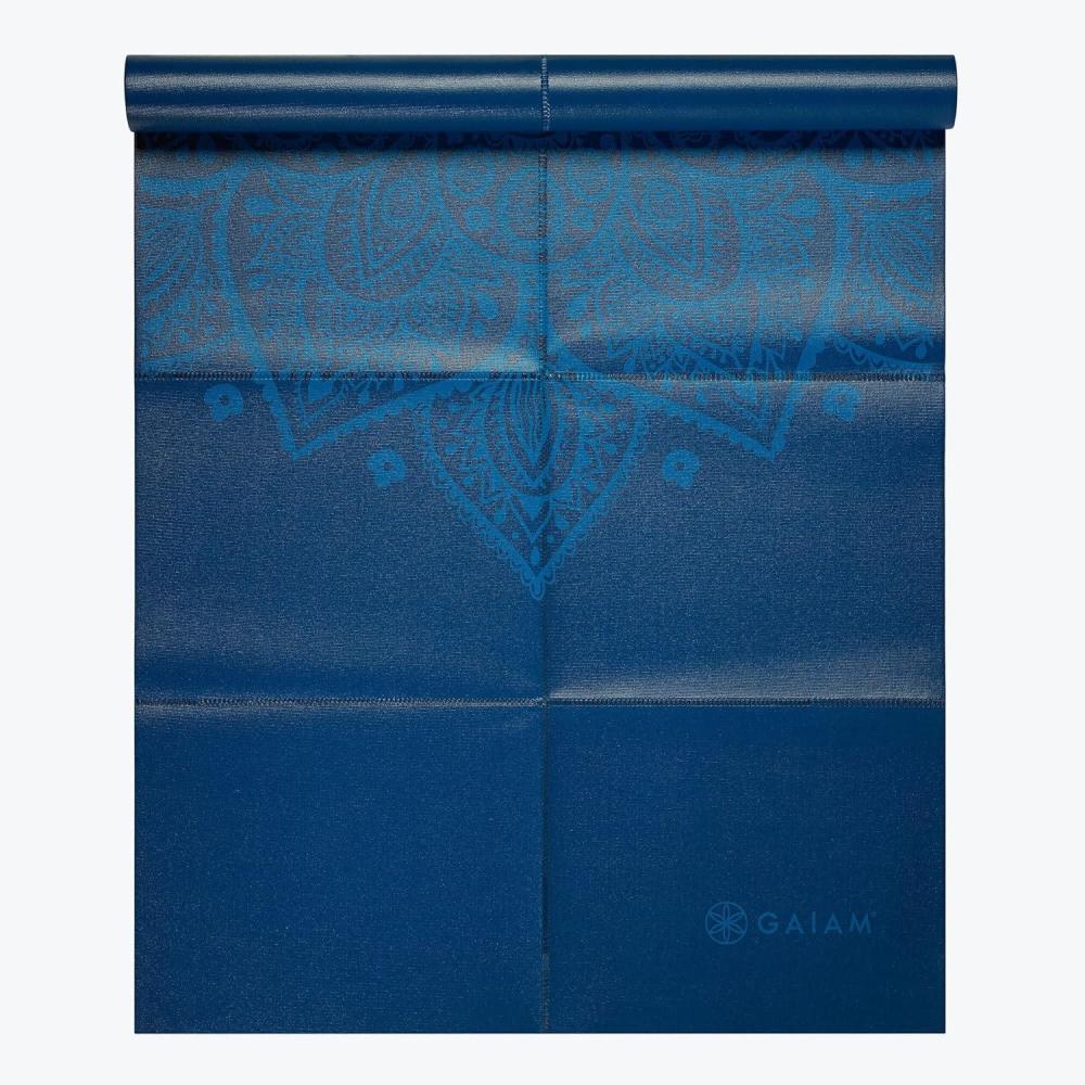 imageGaiam Yoga Mat  Folding Travel Fitness ampamp Exercise Mat  Foldable Yoga Mat for All Types of Yoga Pilates ampamp Floor Workouts 68quotL x 24quotW x 2mm ThickBlue Sundial
