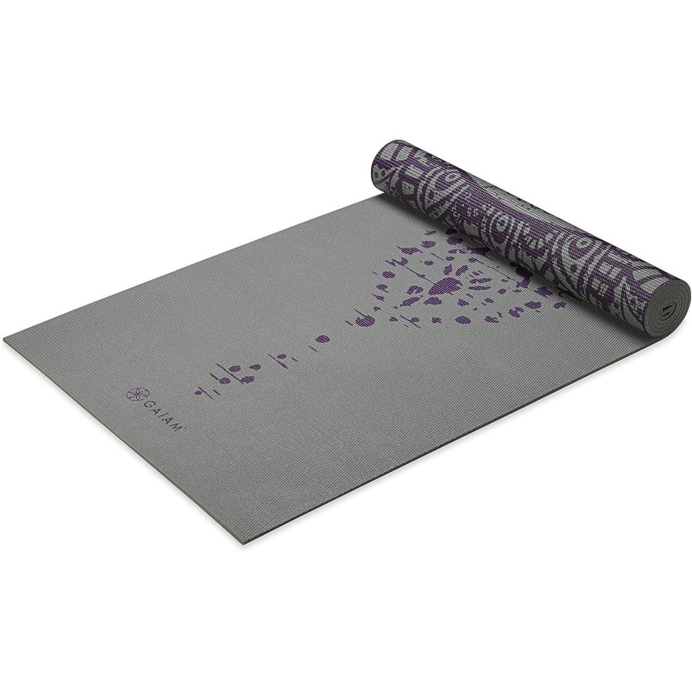 imageGaiam Yoga Mat  Premium 6mm Print Reversible Extra Thick Non Slip Exercise ampamp Fitness Mat for All Types of Yoga Pilates ampamp Floor Workouts 68quot x 24quot x 6mm ThickPlum Etching
