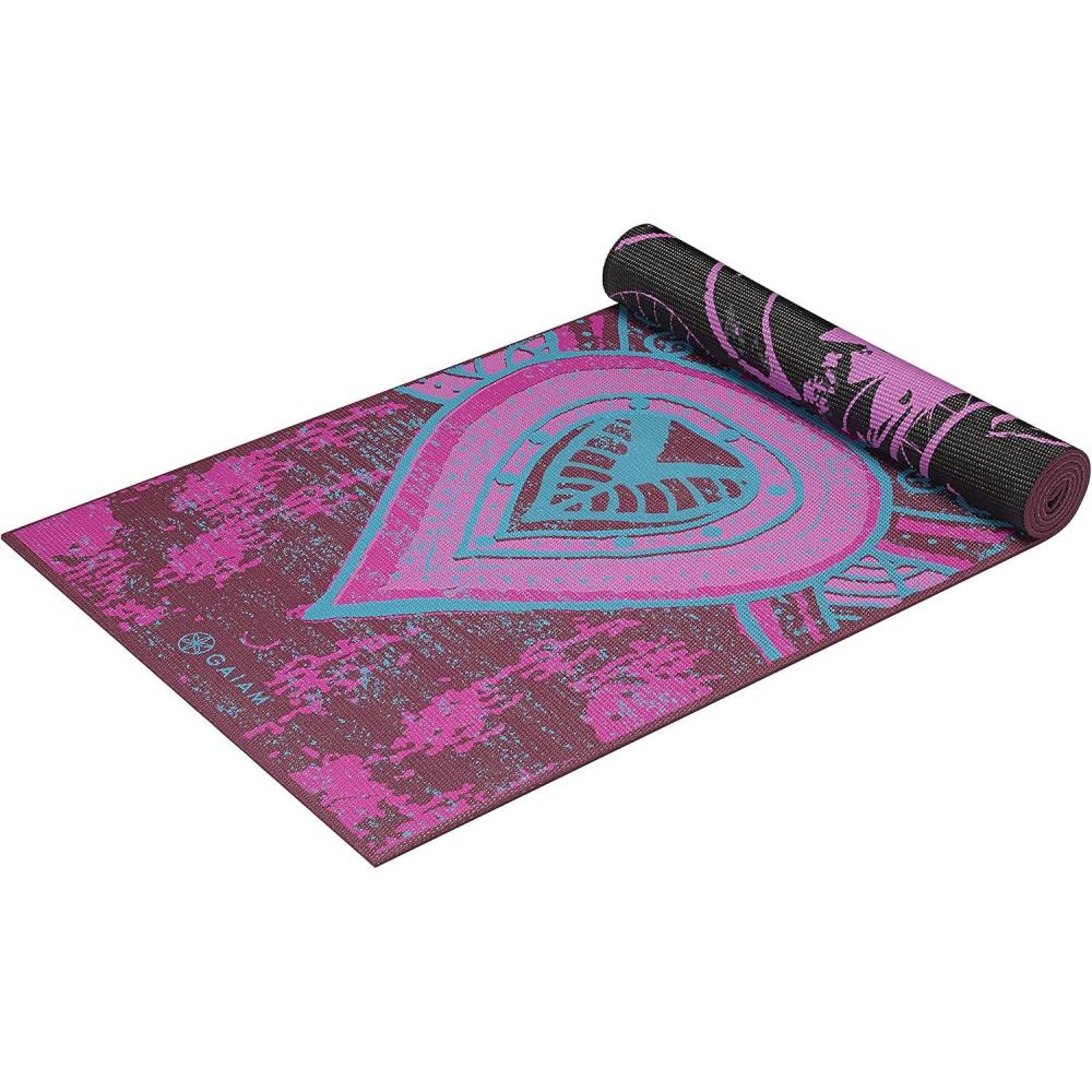 imageGaiam Yoga Mat  Premium 6mm Print Reversible Extra Thick Non Slip Exercise ampamp Fitness Mat for All Types of Yoga Pilates ampamp Floor Workouts 68quot x 24quot x 6mm ThickBe Free