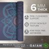 imageGaiam Yoga Mat  Premium 6mm Print Reversible Extra Thick Non Slip Exercise ampamp Fitness Mat for All Types of Yoga Pilates ampamp Floor Workouts 68quot x 24quot x 6mm ThickPurple Illusion
