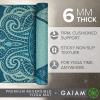 imageGaiam Yoga Mat  Premium 6mm Print Reversible Extra Thick Non Slip Exercise ampamp Fitness Mat for All Types of Yoga Pilates ampamp Floor Workouts 68quot x 24quot x 6mm ThickSeaglass