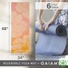 imageGaiam Yoga Mat  Premium 6mm Print Reversible Extra Thick Non Slip Exercise ampamp Fitness Mat for All Types of Yoga Pilates ampamp Floor Workouts 68quot x 24quot x 6mm ThickDahlia Grains