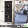 imageGaiam Yoga Mat  Premium 6mm Print Reversible Extra Thick Non Slip Exercise ampamp Fitness Mat for All Types of Yoga Pilates ampamp Floor Workouts 68quot x 24quot x 6mm ThickCosmic Energy