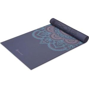 imageGaiam Yoga Mat  Premium 6mm Print Reversible Extra Thick Non Slip Exercise ampamp Fitness Mat for All Types of Yoga Pilates ampamp Floor Workouts 68quot x 24quot x 6mm ThickPurple Illusion