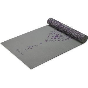 imageGaiam Yoga Mat  Premium 6mm Print Reversible Extra Thick Non Slip Exercise ampamp Fitness Mat for All Types of Yoga Pilates ampamp Floor Workouts 68quot x 24quot x 6mm ThickPlum Etching