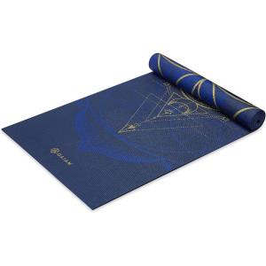 imageGaiam Yoga Mat  Premium 6mm Print Reversible Extra Thick Non Slip Exercise ampamp Fitness Mat for All Types of Yoga Pilates ampamp Floor Workouts 68quot x 24quot x 6mm ThickMetallic Sun  Moon