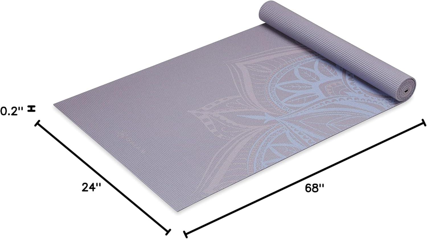imageGaiam Yoga Mat  Premium 5mm Print Thick Non Slip Exercise ampamp Fitness Mat for All Types of Yoga Pilates ampamp Floor Workouts 68quot x 24quot x 5mmDusty Purple Point